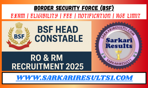 BSF Head Constable RO & RM Recruitment 2025 – Online Application Form