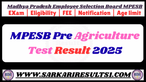 MPESB Pre Agriculture Test Result 2025