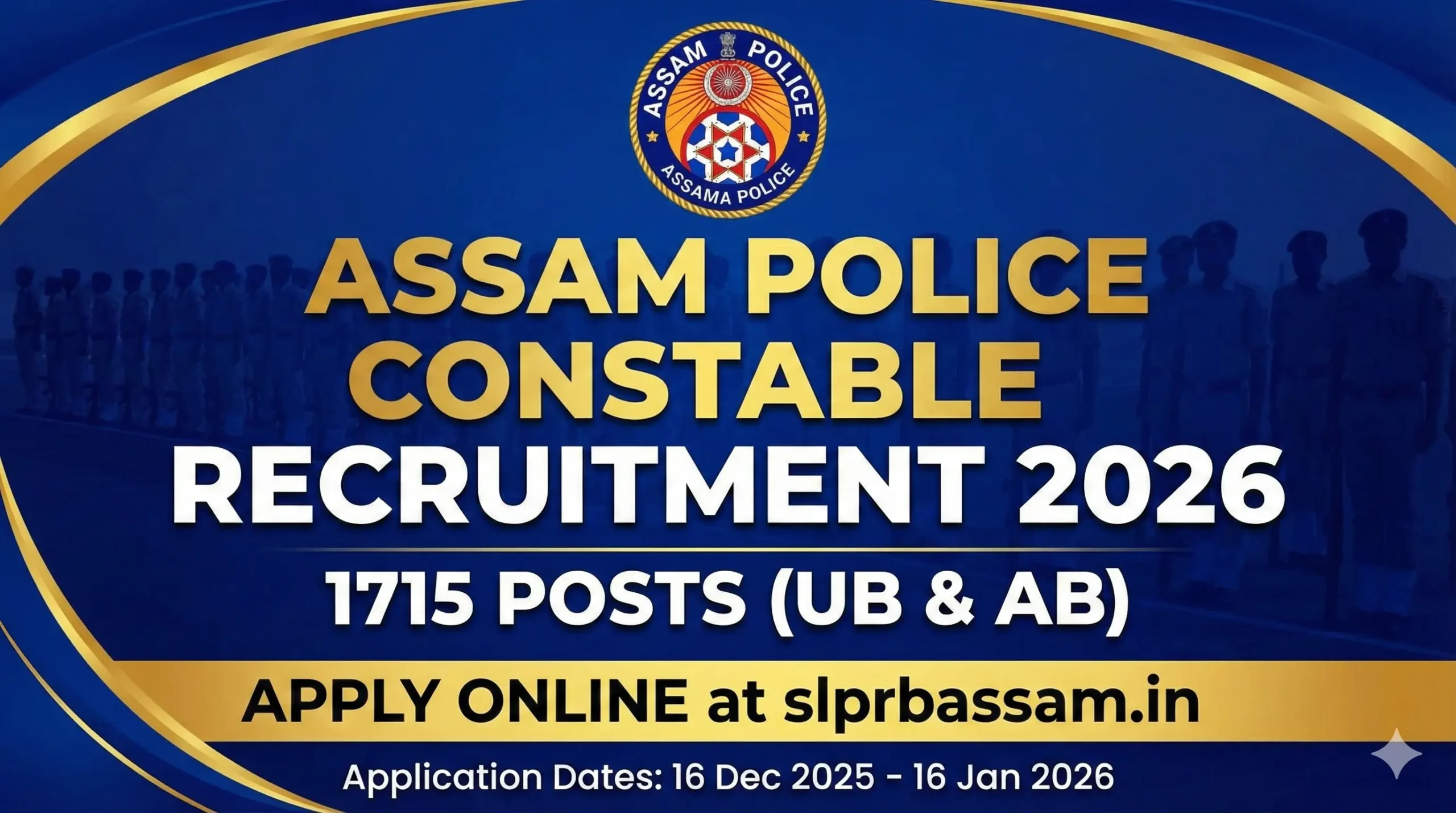 Assam Police Constable Recruitment 2026: Apply Online for 1715 UB & AB Posts at slprbassam.in